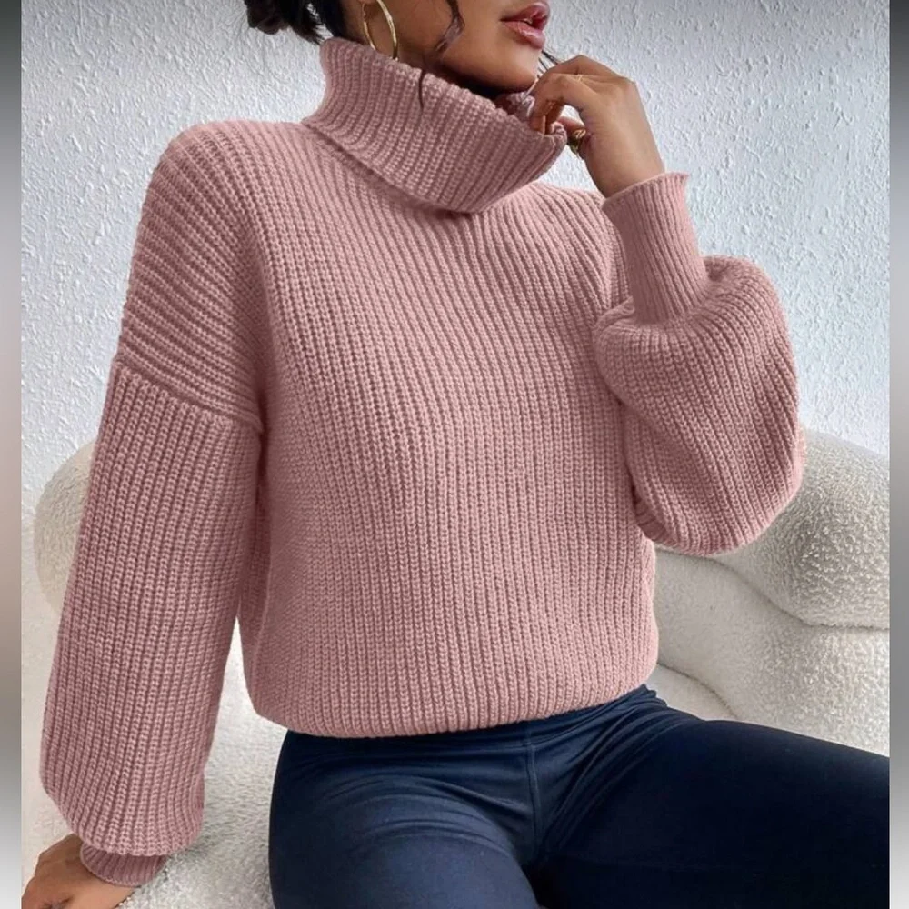 Pink Turtleneck Sweater